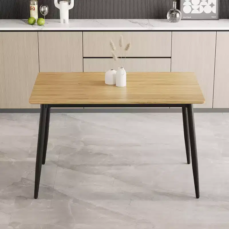 Okak Modern Rectangle Dining Table with Wooden Legs Kitchen Table for 4 for Dining Room, Kitchen