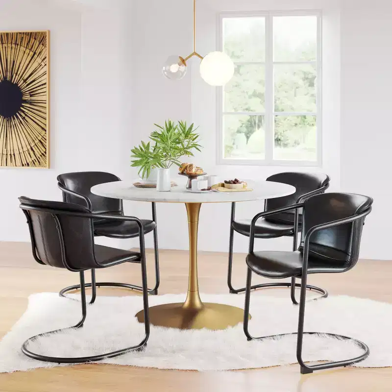 Dining Table White/Gold - ZM Home