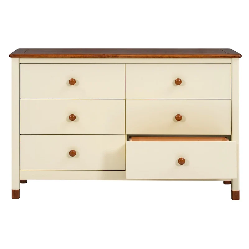 Wooden Storage Dresser with 6 Drawers