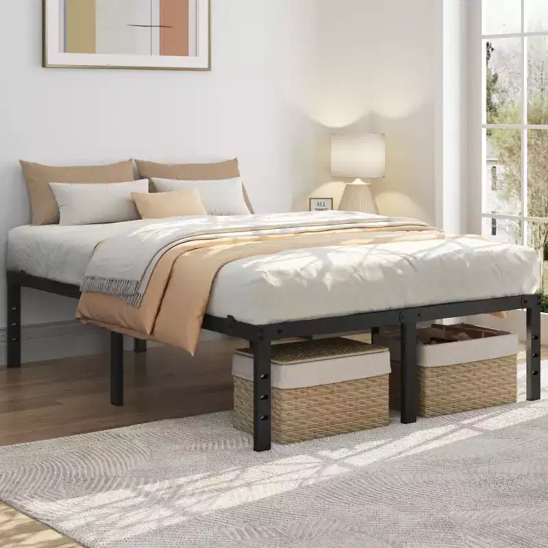 Yaheetech Metal Platform Bed Frame with Heavy Duty Steel Slat Support