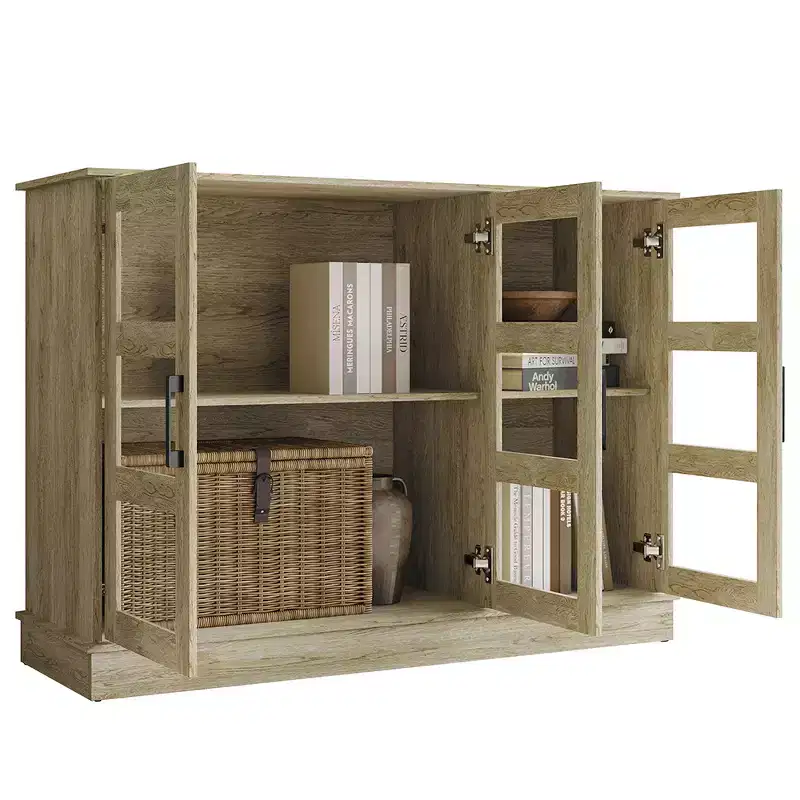 Modern Wood Sideboard Buffet Cabinet with Storage Doors for Dining Room