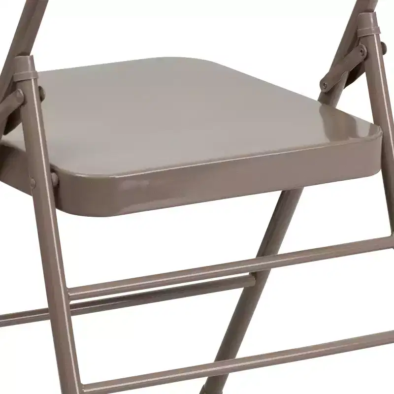 Emma and Oliver 4 Pack Triple Braced & Double Hinged Metal Folding Chair