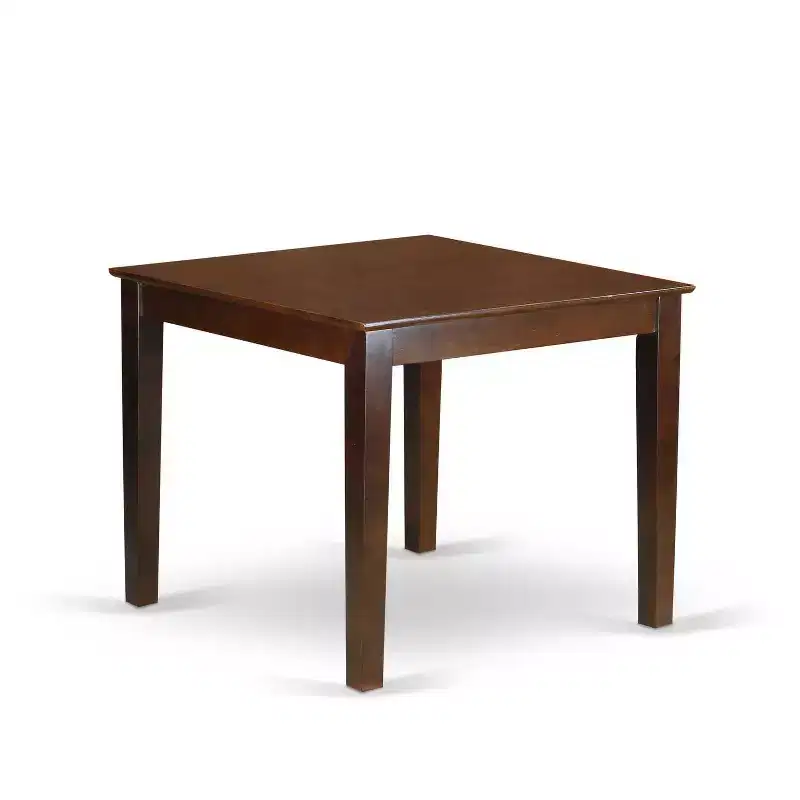 HomeStock 5-Piece Mahogany Finish Solid Wood Top - Square Dining Room Set - Seats 4