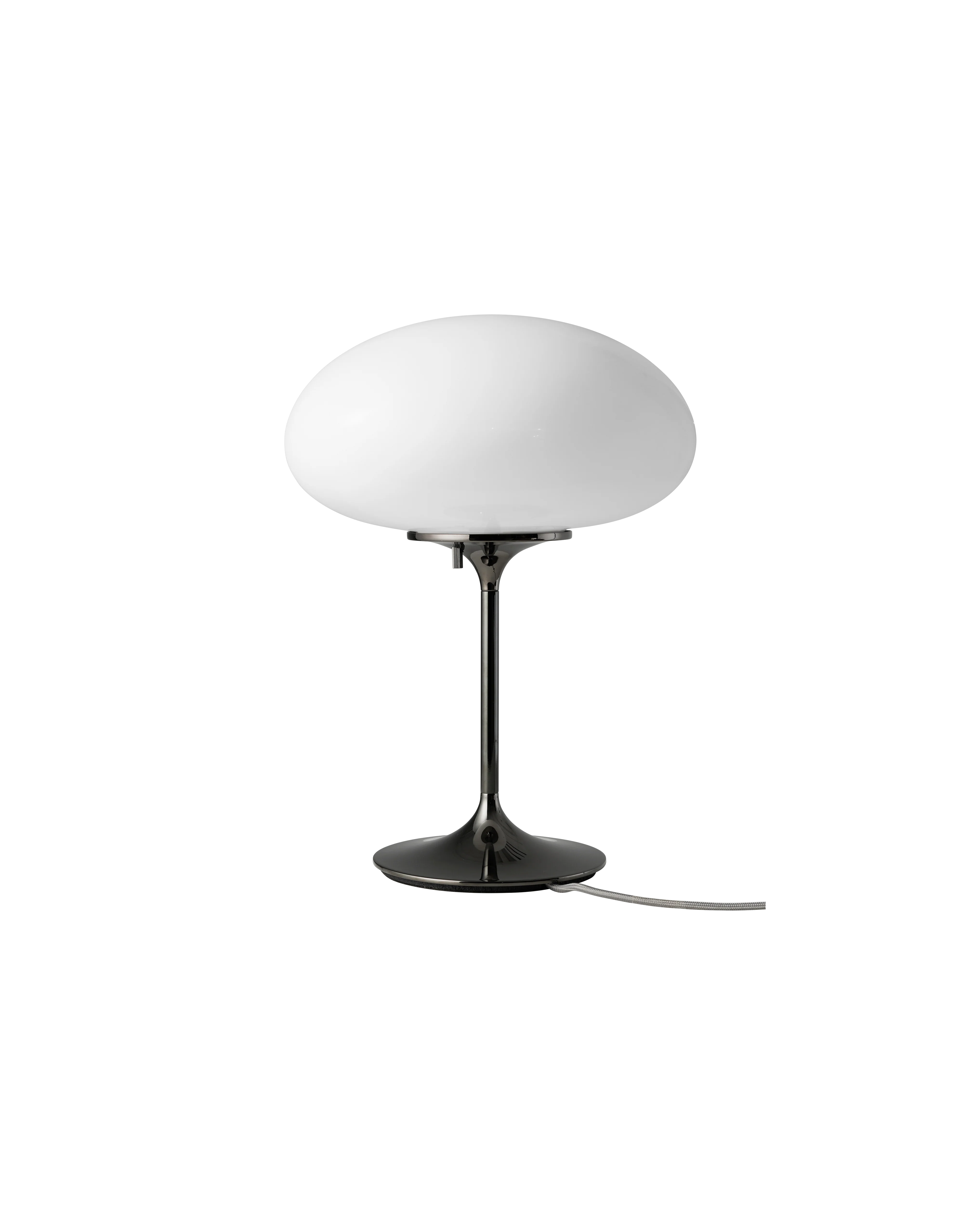 Mid-Century Black Chrome & Opal Glass Table Lamp with Modular Design for Living Room or Study