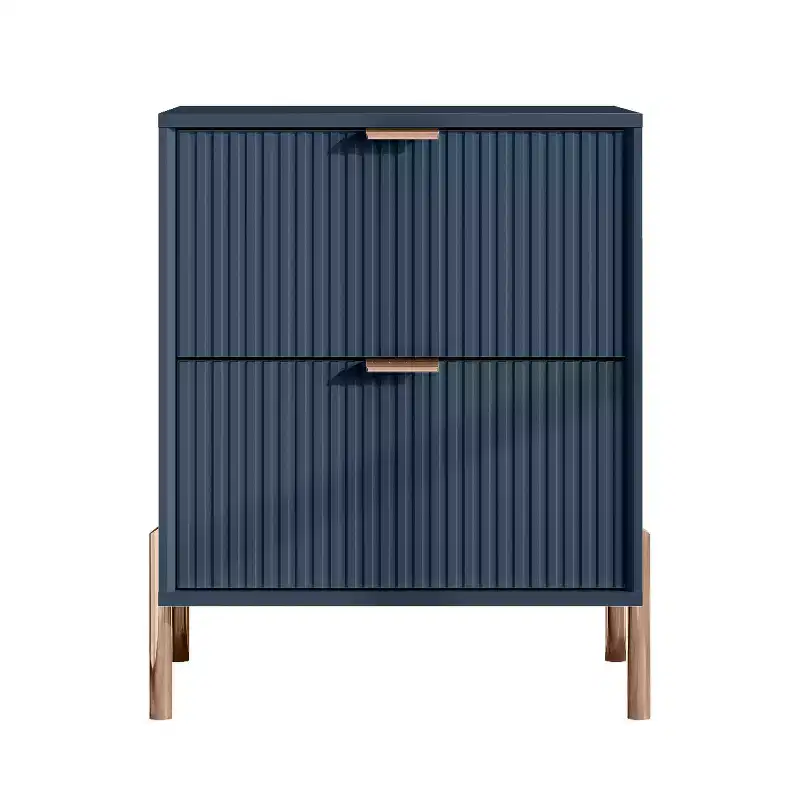 Festivo 4pc Modern Elegance Bedremm Chest and Dresser and 2 Drawer Nightstands Set Navy