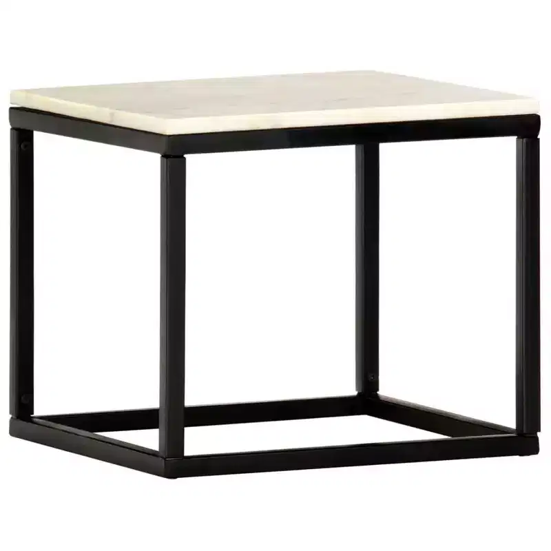 vidaXL Coffee Table End Table Side Sofa Table Real Stone with Marble Texture