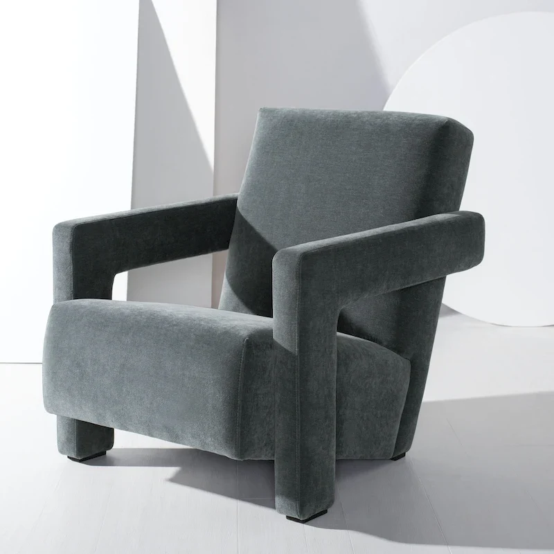 SAFAVIEH Couture Joffrette Modern Velvet Accent Chair - 27 In. W x 35 In. D x 30 In. H - 27Wx35Dx30H
