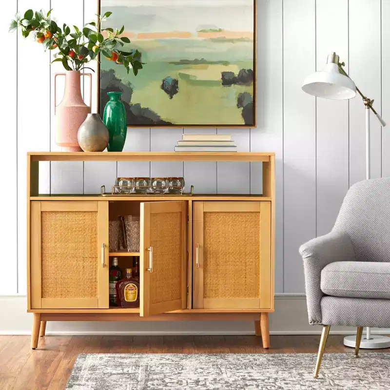 Buylateral Ervine Sideboard: Credenza Buffet Console, Adjustable Shelves