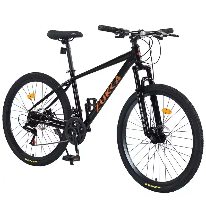 Okak 26IN Adult Bike with 24 Speed and Suspension Fork, Mountain Bike with KENDA Tires and Disk Brake, Fat Tire Bike for Men and Women