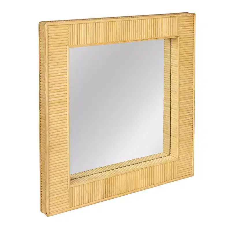 Storied Home Bamboo Square Wall Mirror