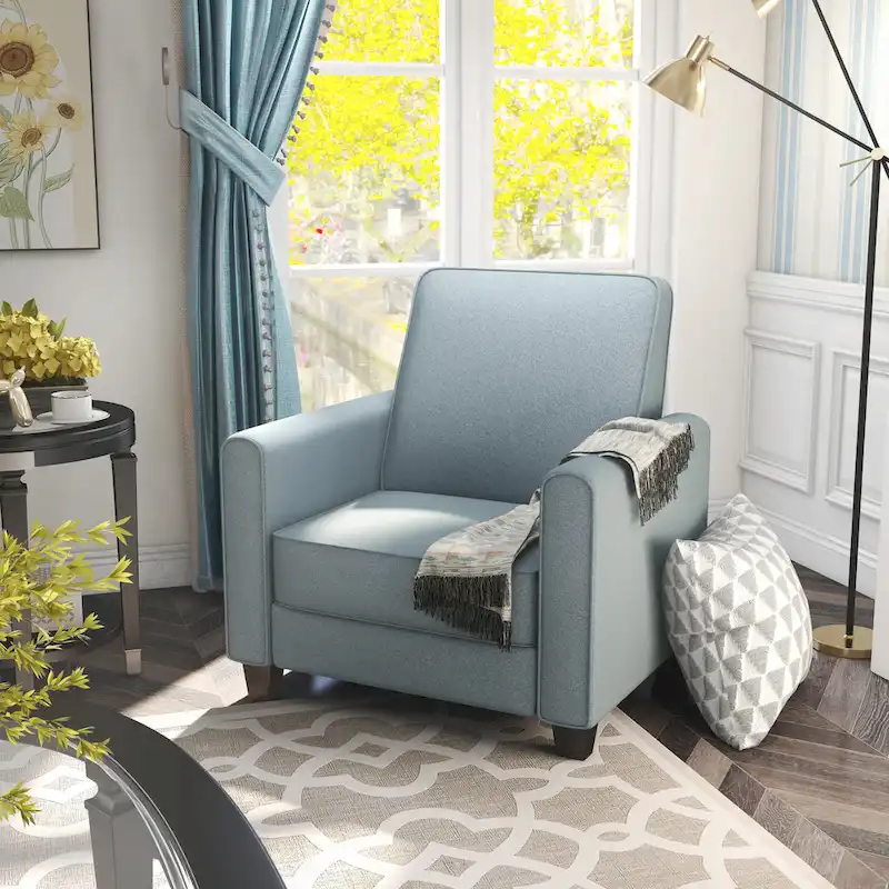 Traditional Fabric Welted Padded Recliner Chair