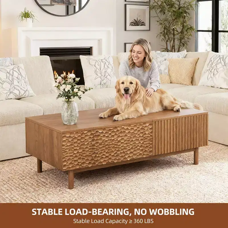 Lift-Top Coffee Table with Hidden Storage