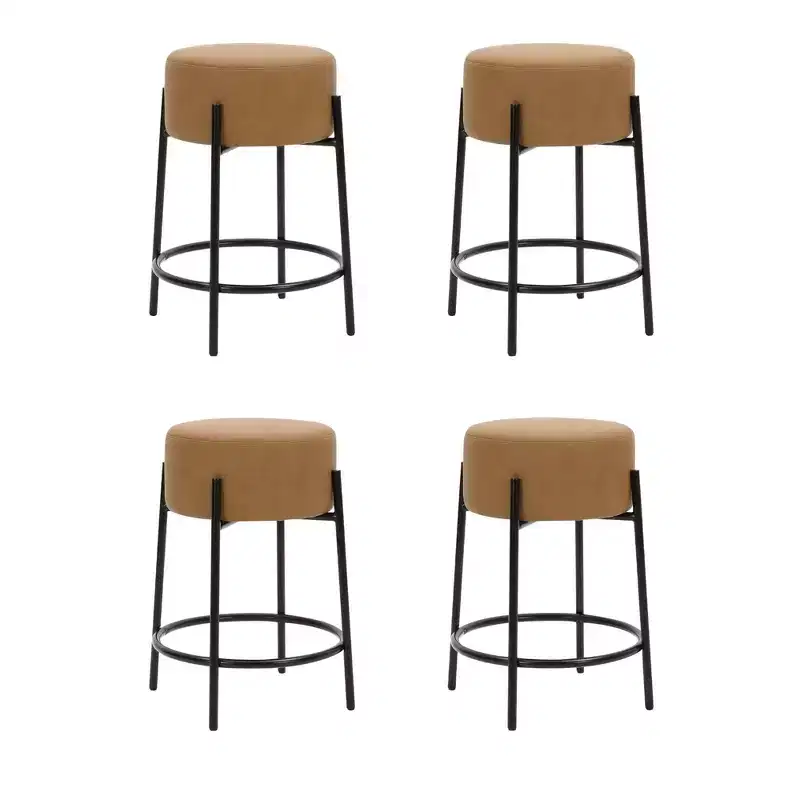 Nathan James Set of 4 Isaac Backless Barstools