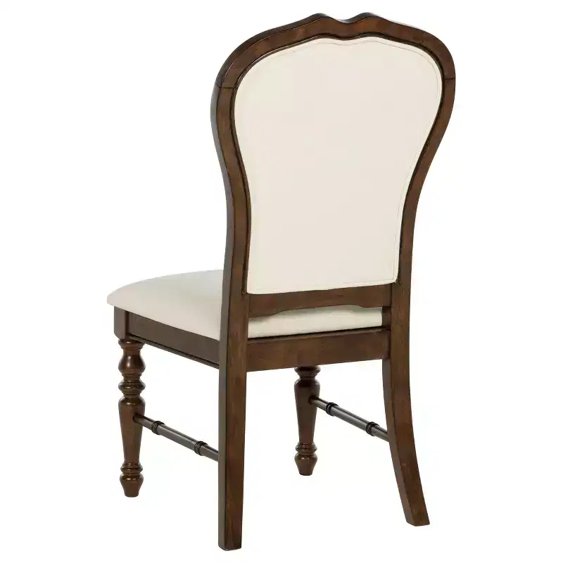 GDFStudio Bennett Upholstered Fabric and Wood Dining Chairs with Rounded Backs and Turned Legs (Set of 2)