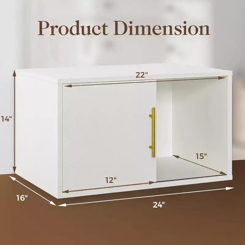 Heynemo Cube Storage Organizer with Sliding Door, Stackable Bookshelf, Wooden Modular Cubby Storage System