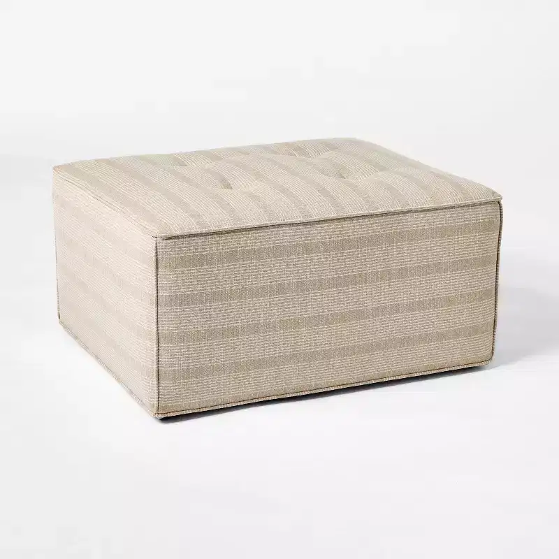 Tufted Cocktail Ottoman Tan - Threshold™ with Studio McGee