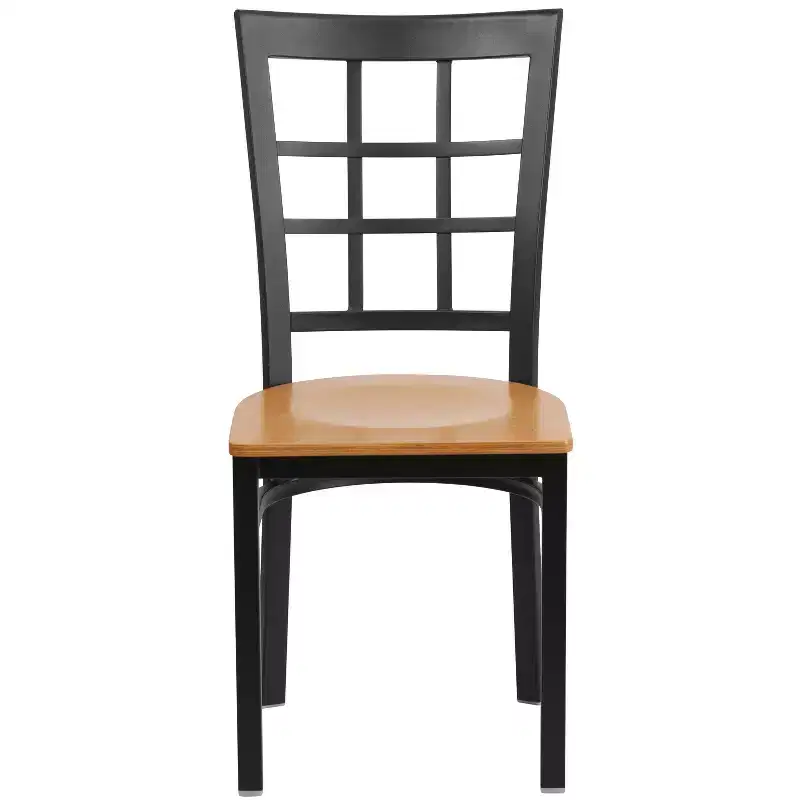 Flash Furniture Black Window Back Metal Restaurant Chair