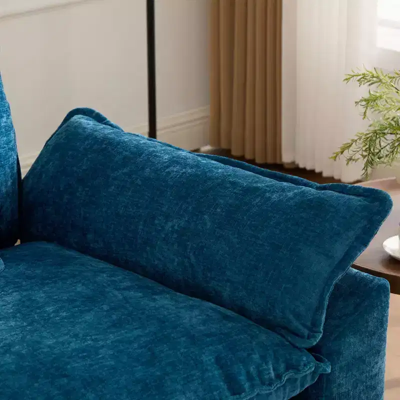 Cloud Sofa Single Seat, Modern Sectional Couch, Comfy Double Layer Upholstered Seat Cushion, Breathable Chenille Fabric