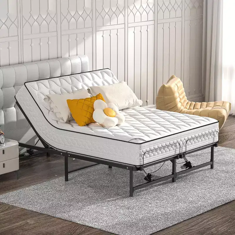 Adjustable Bed Frame Electric Adjustable Bed Base with Remote Control, Queen