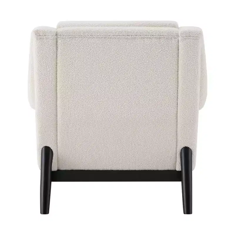 Whisen Sculptural Flared Arm Accent Chair with Solid Wood Frame Modern Reclined Upholstered Lounge Chair, Ergonomic Reading Chair
