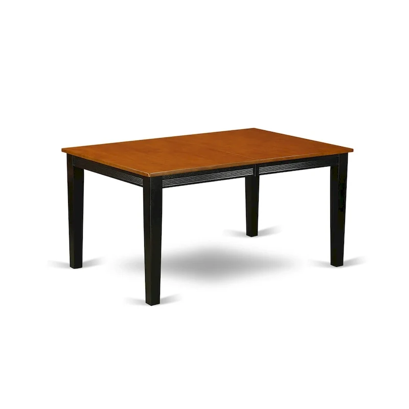 East West Furniture Dining Set- a Rectangle Dining Table and Kitchen Chairs, Black & Cherry (Pieces Option)