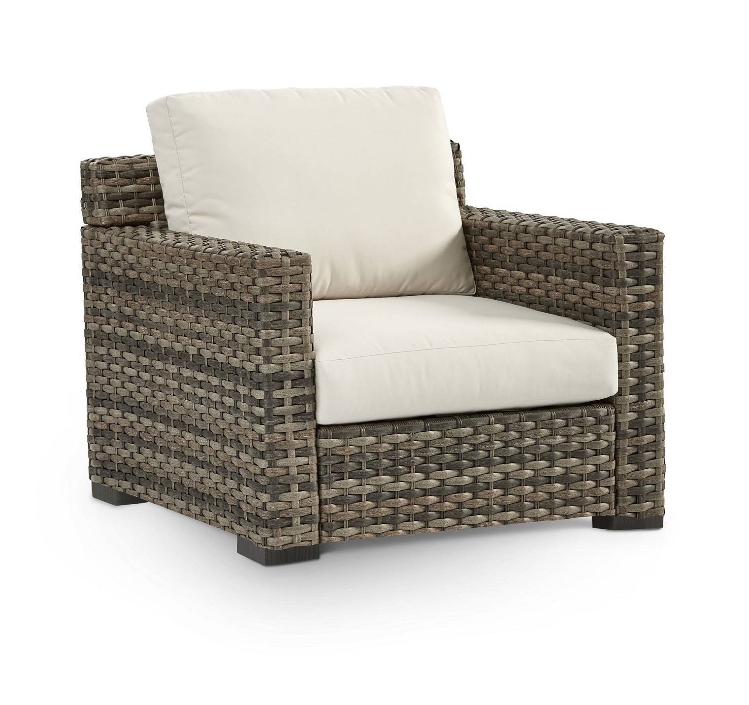 Outdoor Wicker Lounge Chair with Cushion Sandstone Finish