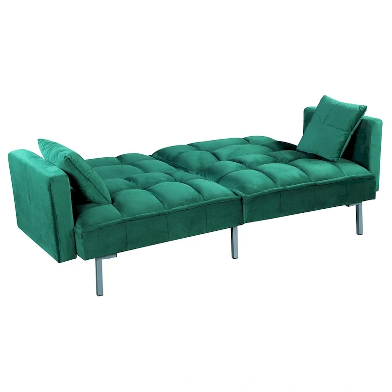Bernal 75.6W Velvet Futon Sofa Bed Sleeper