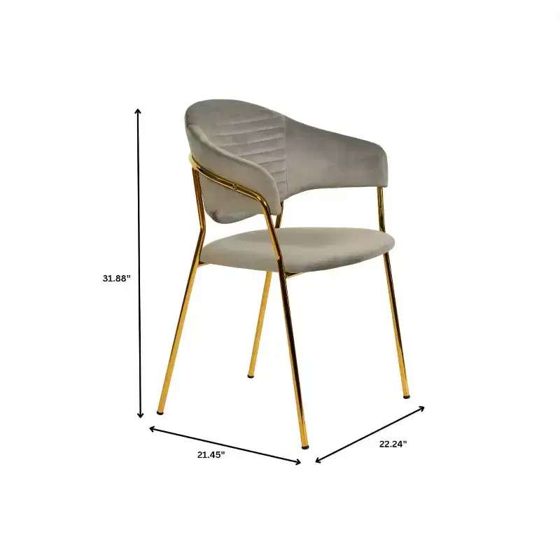 Upholstered Dining Chair Set of 2 Velvet Camelback Stainless Steel Legs 330 lbs