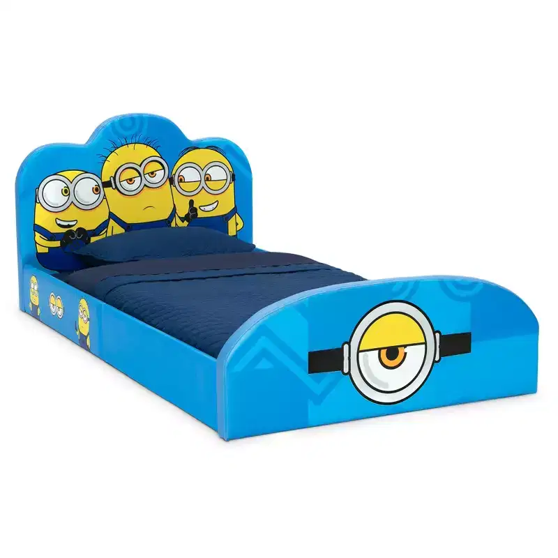 Cartoon Character Upholstered Twin Bed for Kids