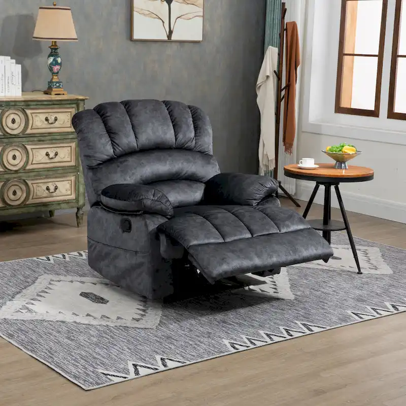 Extra-Large Manual Recliner Chair with Fabric Upholstery
