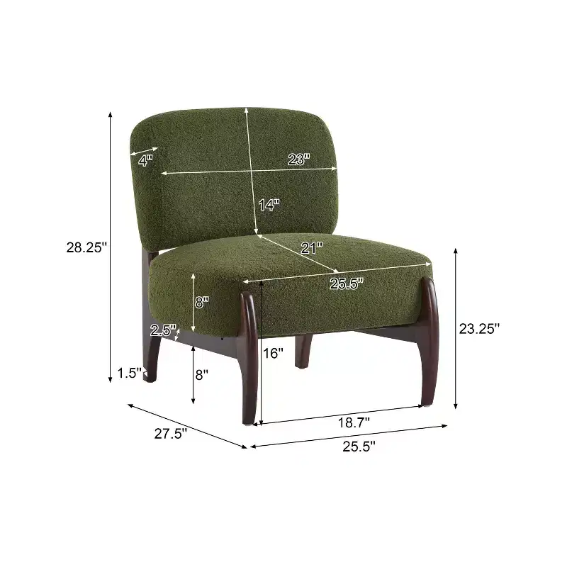 Christopher Knight Home Set of 2 Landon Modern Rubberwood Boucle Upholstered Accent Chairs Green