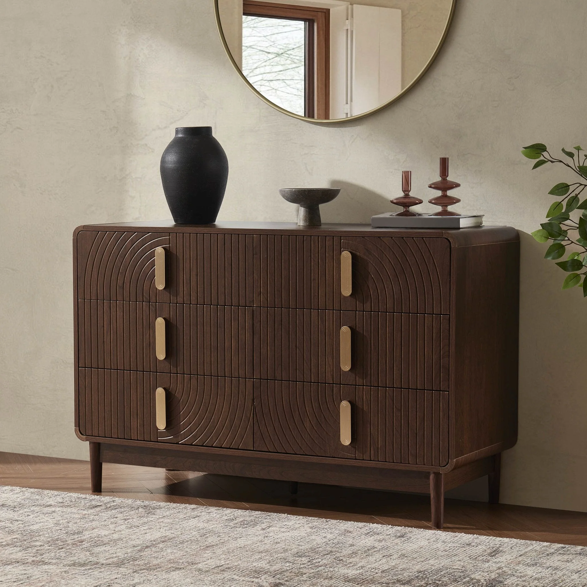 6 Drawer Chest - Walnut