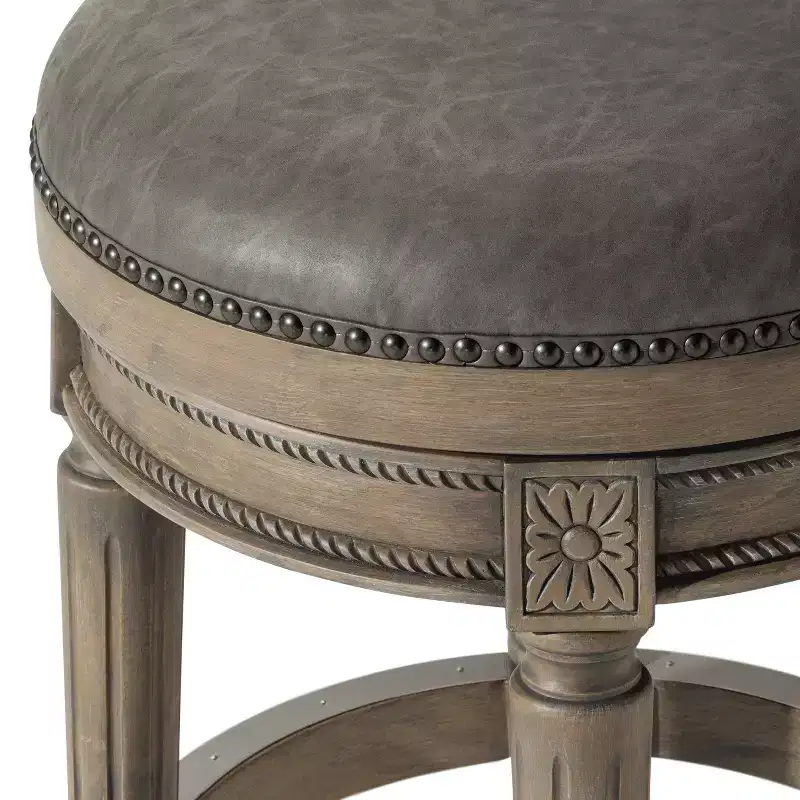 Maven Lane 31 Pullman Backless Swivel Bar Stools with Faux Leather