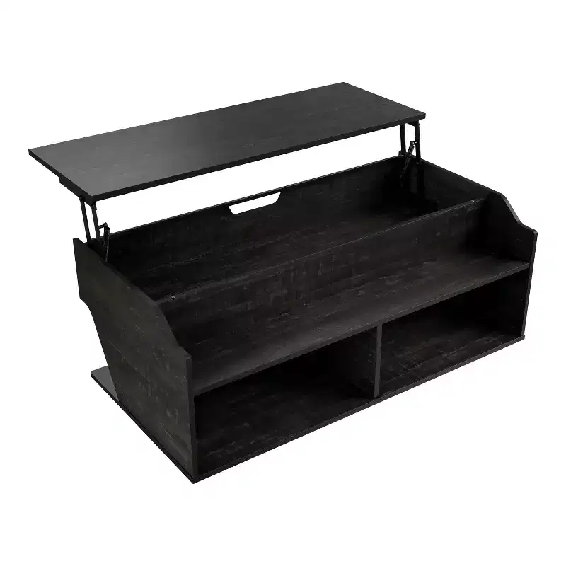 44 Hawkpoint Transitional Lift Top Coffee Table Reclaimed Black Oak - miBasics