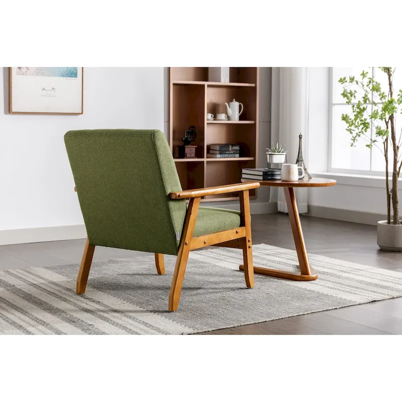 Upholstered Accent Arm Chair with Wood Frame