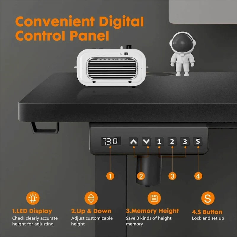 Height Adjustable Standing Desk with Electric Motor