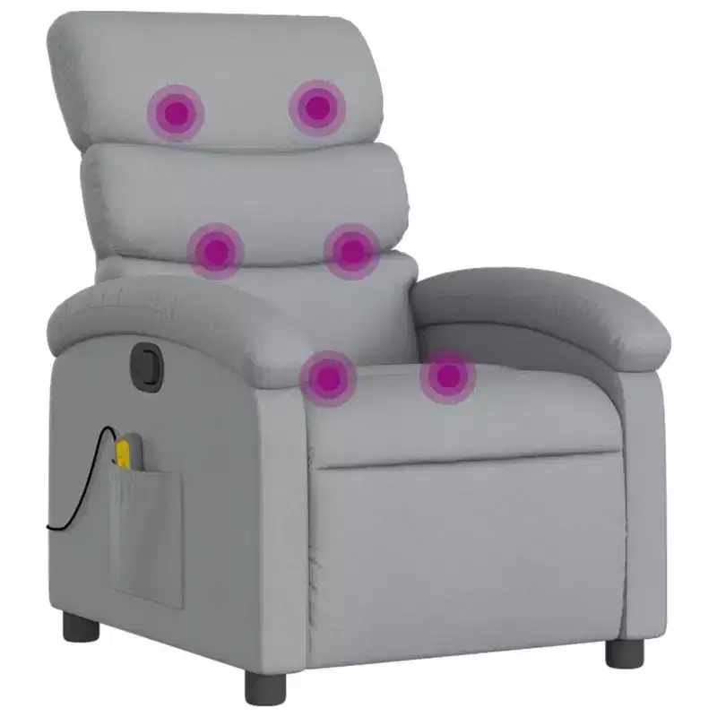 Massage Recliner Chair - Light Gray Manual Push Back