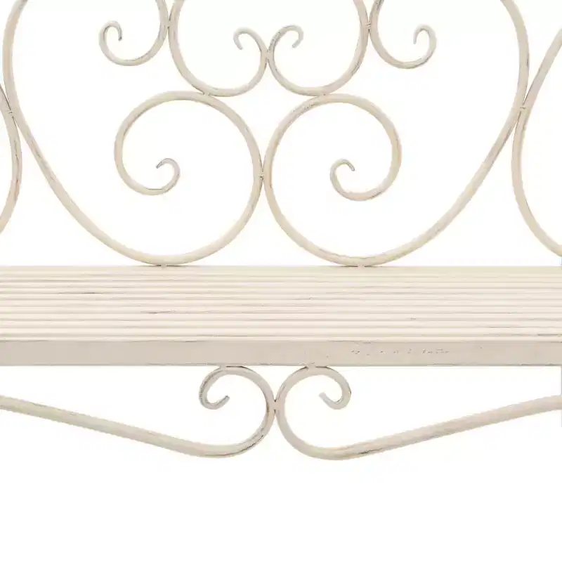 vidaXL Patio Bench Metal Scrolling Garden Bench Chair Metal Antique White