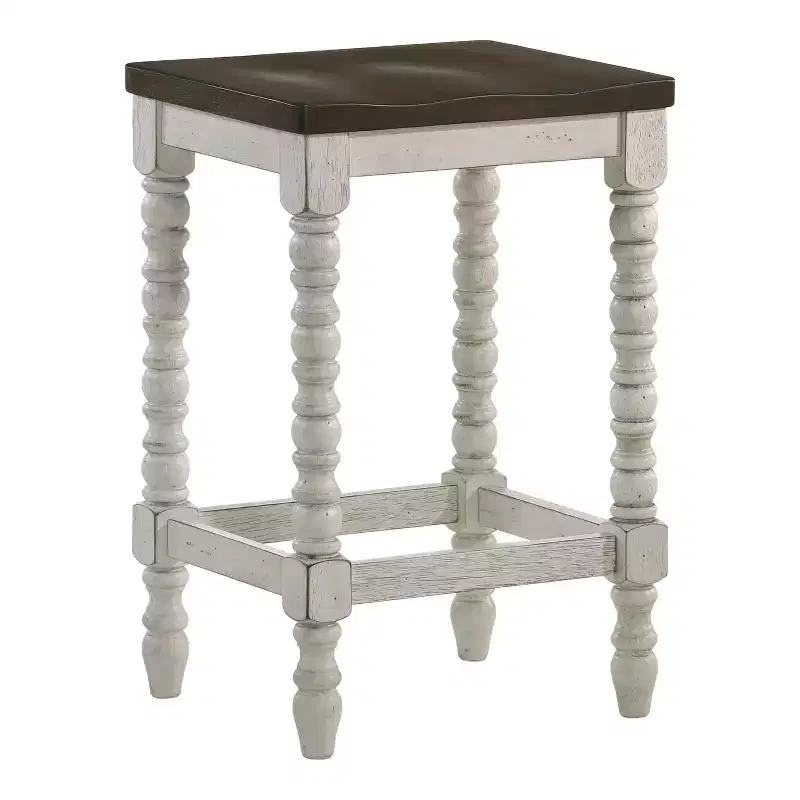 24/7 Shop At Home Nolte Farmhouse Counter Height Barstools: Set of 2, Dark Walnut/Antique White