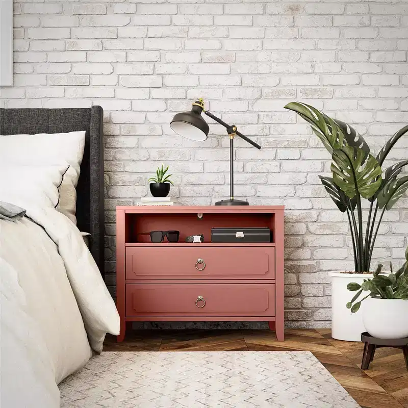 Elegant 2-Drawer Nightstand with Classic Design