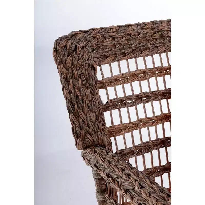 Jiallo Modern Concept Faux Sea Grass Resin Rattan Relaxing Set (1 Armchair and 1 Ottoman)