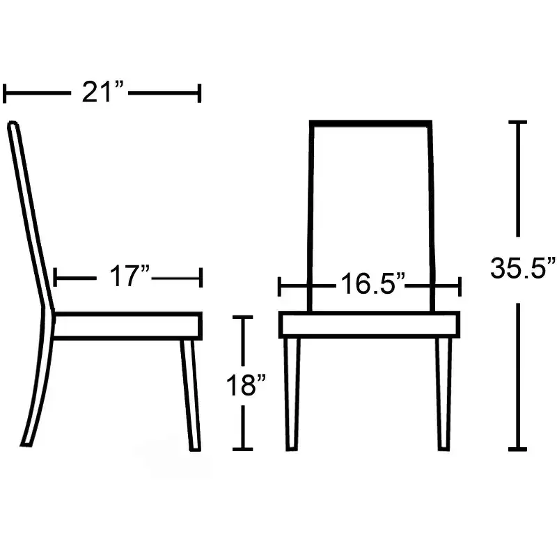 Okak Urban Style Dining Chairs Parson Chairs Set of 2, Faux Leather Upholstery with UV-Resistant, Solid Wood Espresso Legs & Slim Back