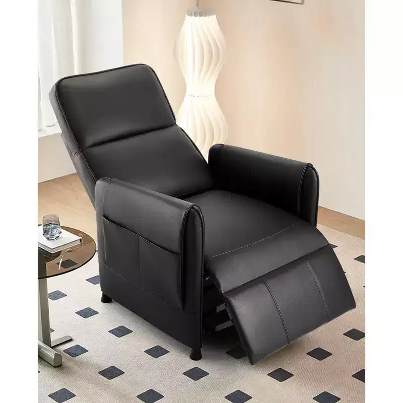 Electric Recliner Chair for Adults with Remote Control and Side Pockets, PU Leather Recliners Home Seating