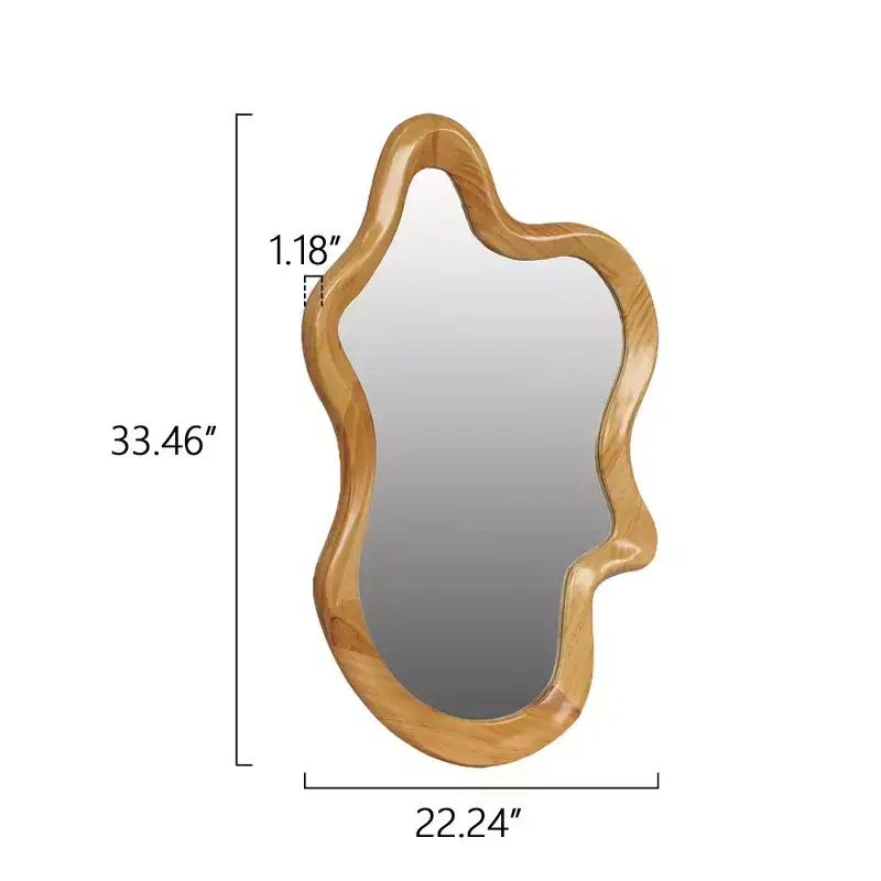 Modern Wooden Decorative Irregular Shaped Wall Mirror