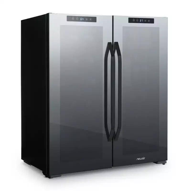 Newair 59-Can, 18-Bottle Freestanding Dual Zone Beverage Fridge - 27.4