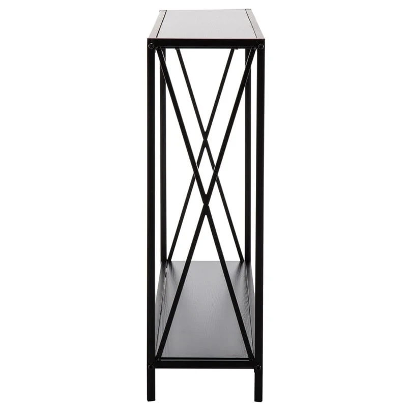 Triamine Board Cross Iron Frame Narrow Console Table