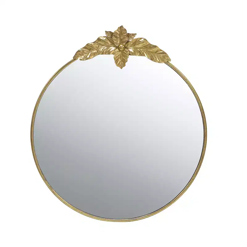 36 x 41 Inch Large Round Wall Mirror with Gold Metal Frame