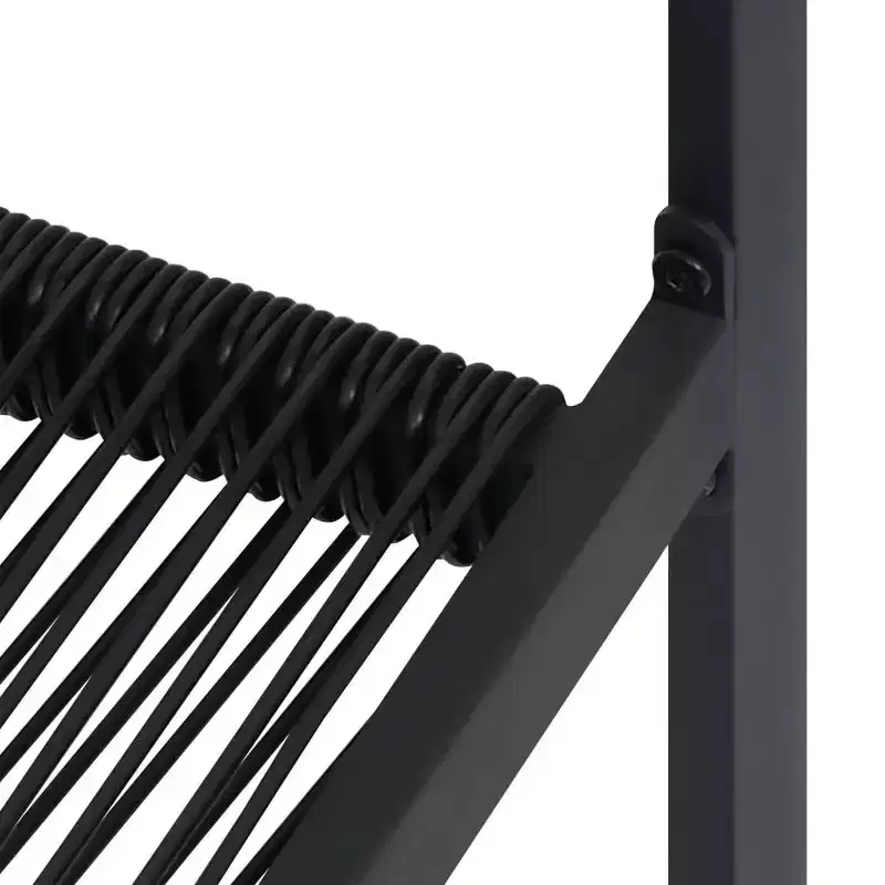 vidaXL Garden Chair Set of 2 PVC hollow rattan, powder-coated steel
