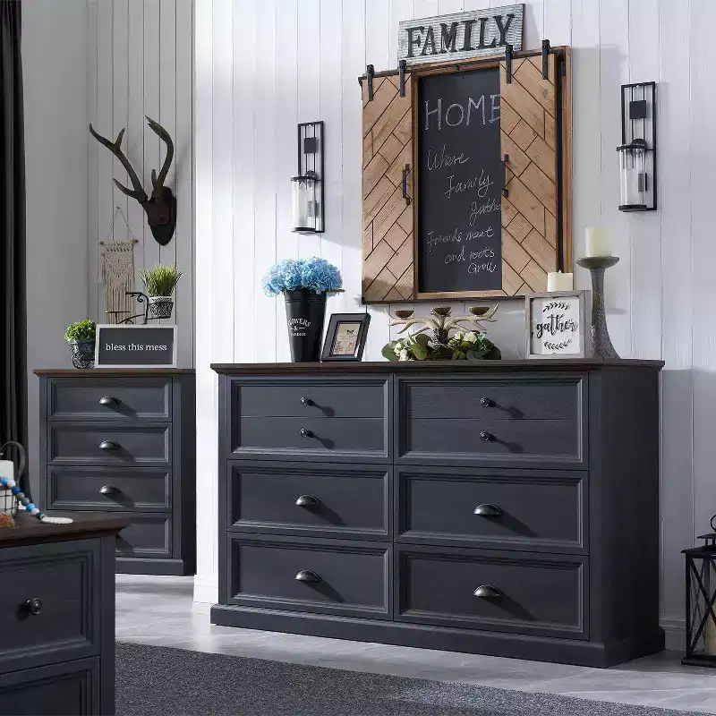 Farmhouse Dresser with 6 Drawers, 58