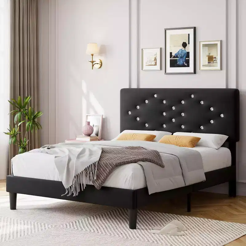 Velvet Upholstered Bed Frame